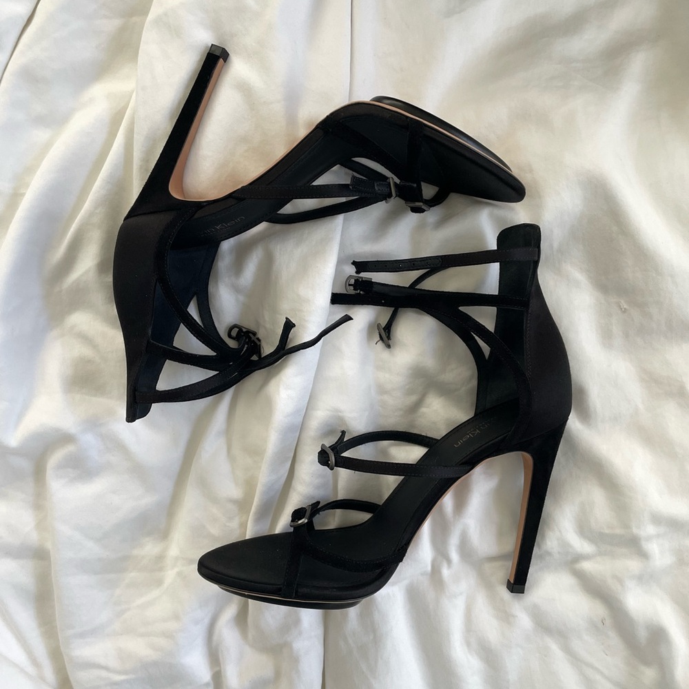 Calvin Klein Collection Black Strappy Heels